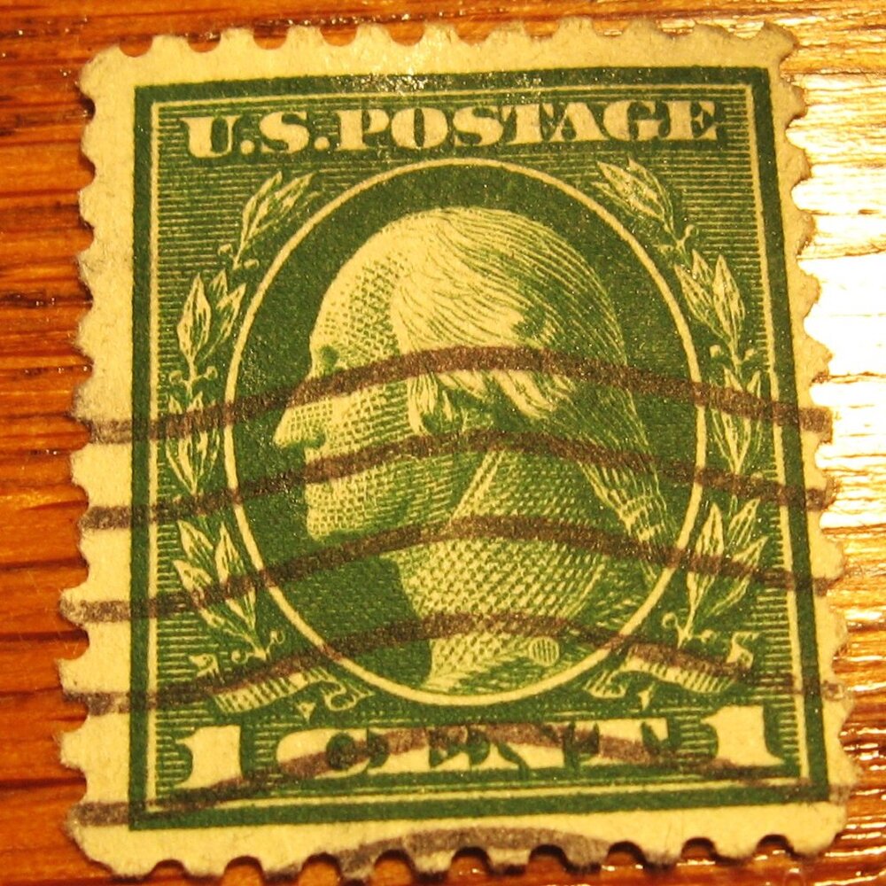 1919-21  Rotary Press Printing Perforated 10 Washington 1 Cent Stamp Green